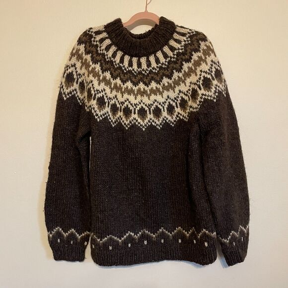 Vintage Other - Vintage | Brown/White Stobi Nordic Handknit Wool Sweater XL